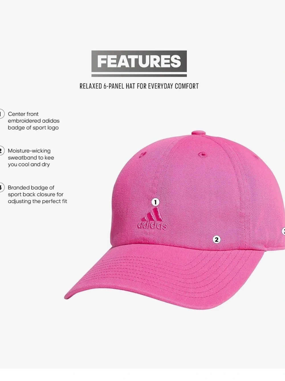adidas Hot Pink Classic Logo Baseball Cap
